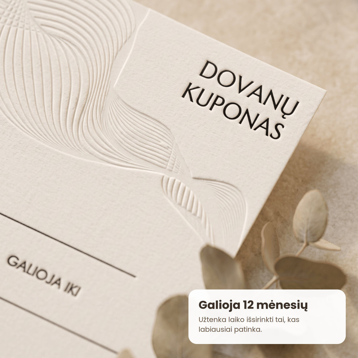 Dovanų kuponas galioja 12 mėnesių