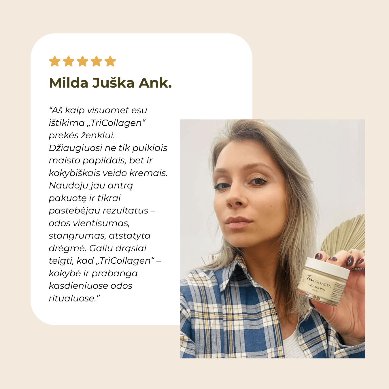 TriCollagen anti-ageing veido kremai