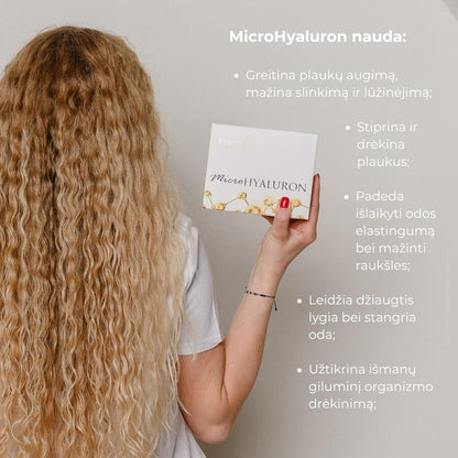 Moteris uzisukusi rankoje iskelusi microhyaluron pakuote