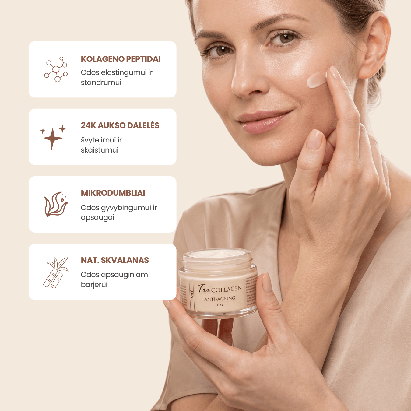 TriCollagen anti-ageing veido kremai
