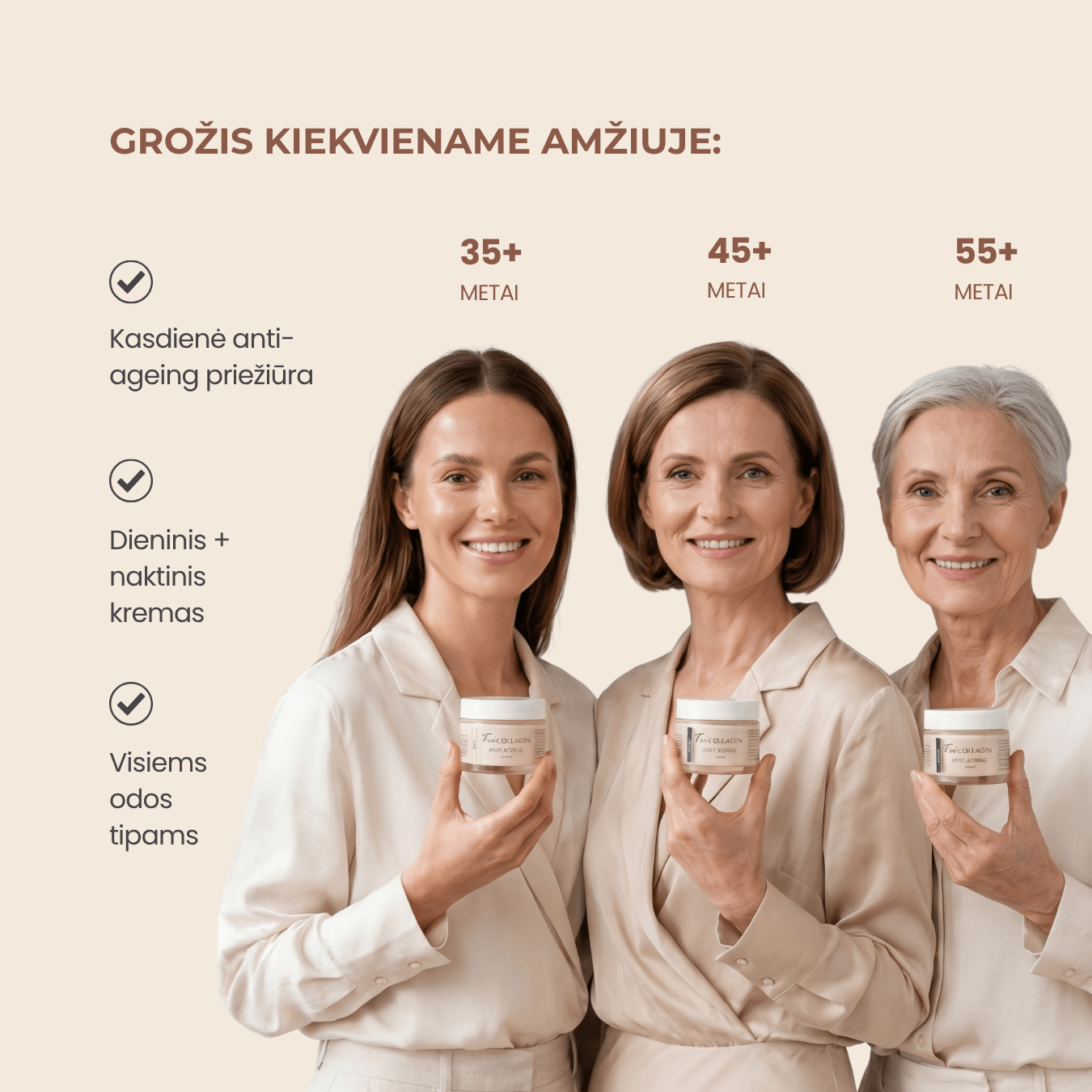 TriCollagen anti-ageing veido kremai