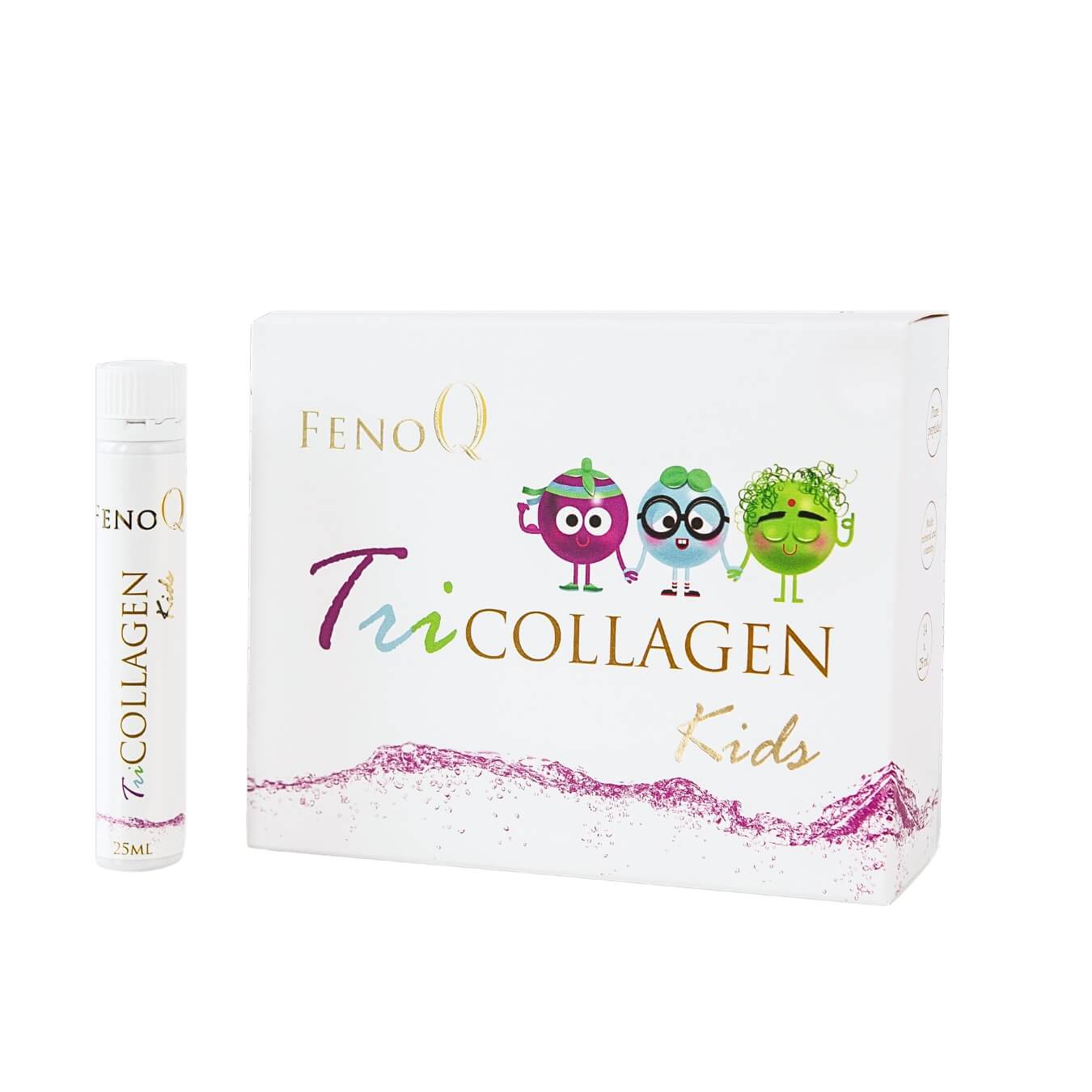 TriCollagen Kids pakuote baltame fone